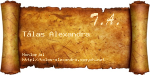 Tálas Alexandra névjegykártya